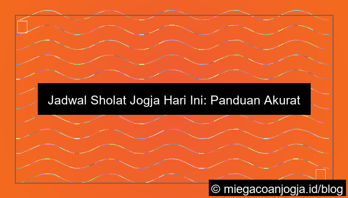 jadwal sholat jogja hari ini