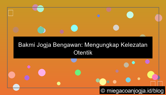 bakmi jogja bengawan