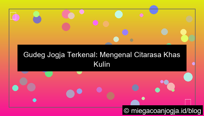 gudeg jogja terkenal