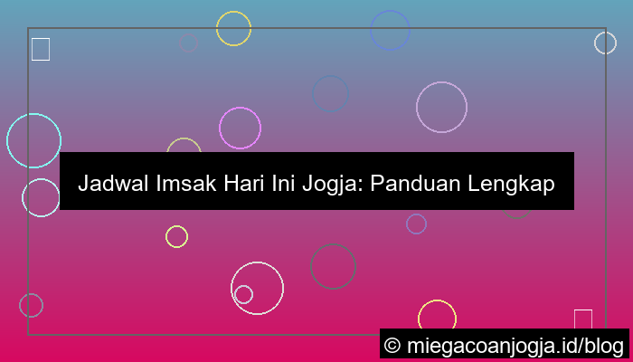 imsak hari ini jogja