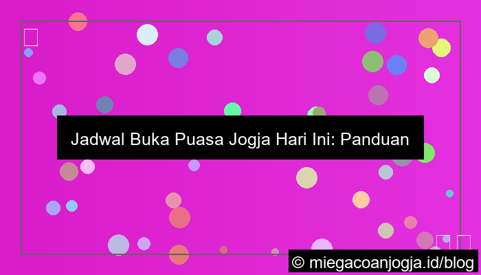 jadwal buka puasa jogja