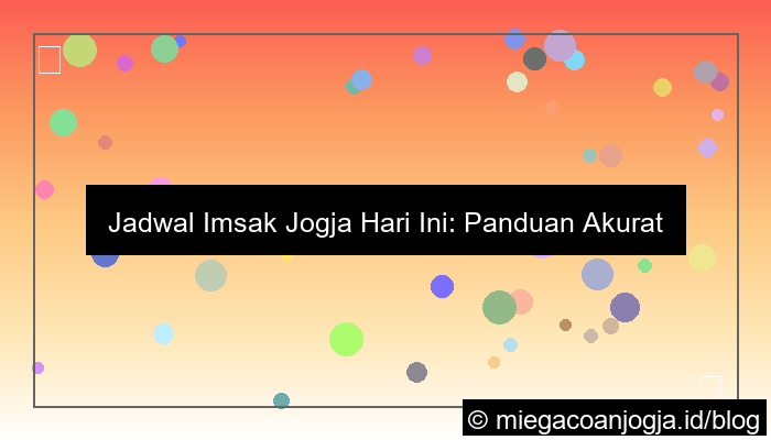 jadwal imsak jogja hari ini