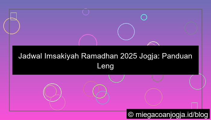 jadwal imsakiyah ramadhan 2025 jogja