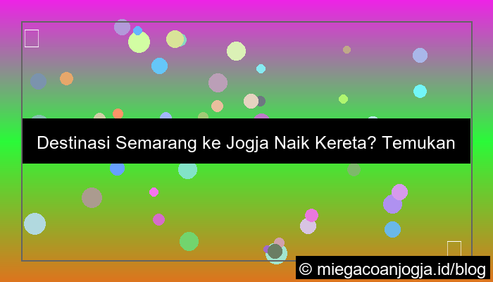 kereta semarang jogja