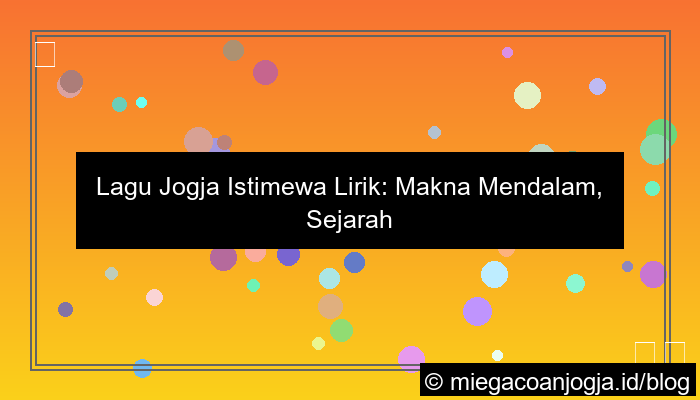 lagu jogja istimewa lirik
