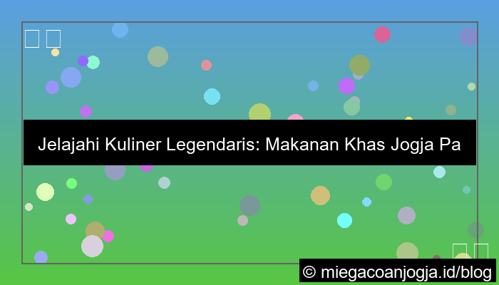 grafik makanan khas jogja