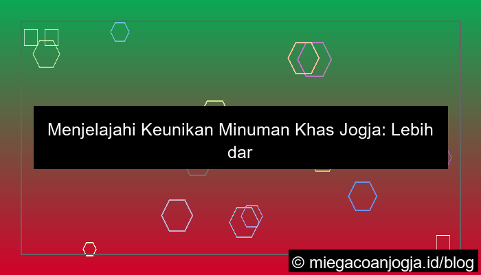 minuman khas jogja