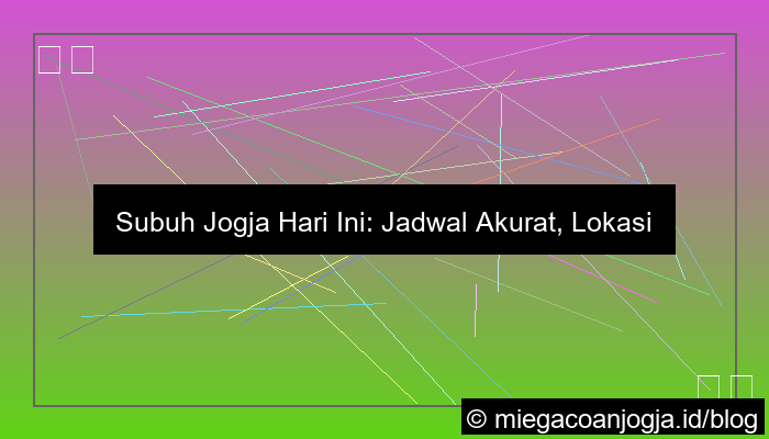 subuh jogja hari ini