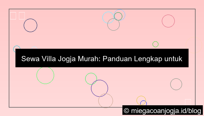 villa jogja murah