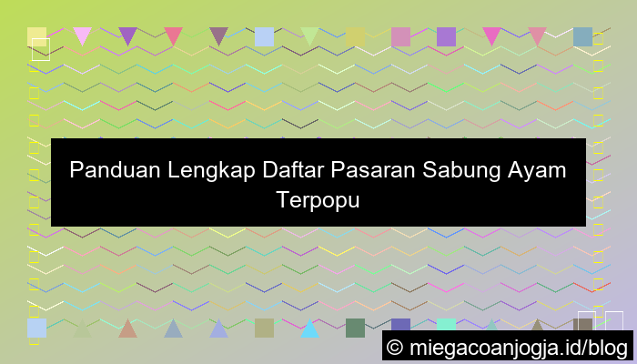 visual daftar pasaran sabung ayam