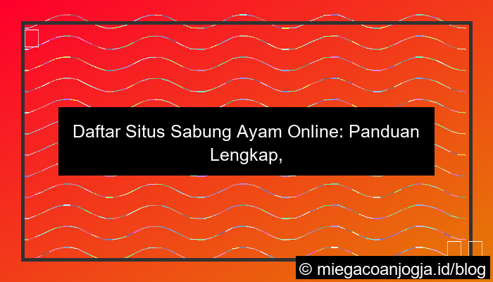 daftar situs sabung ayam