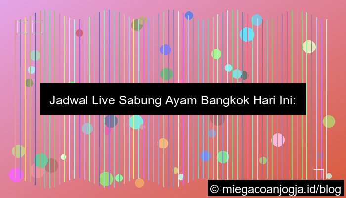 jadwal live sabung ayam bangkok
