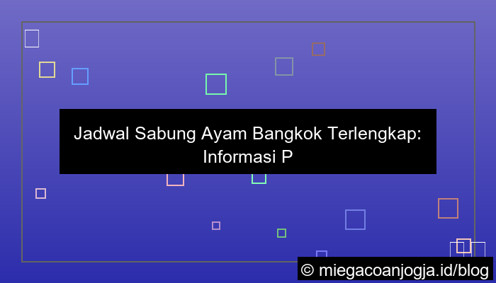jadwal sabung ayam bangkok