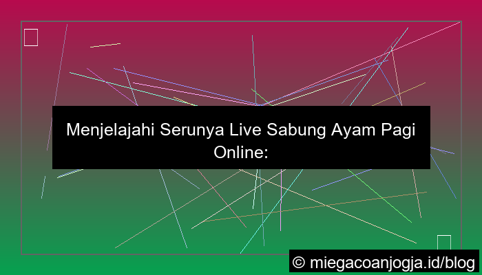 live sabung ayam pagi