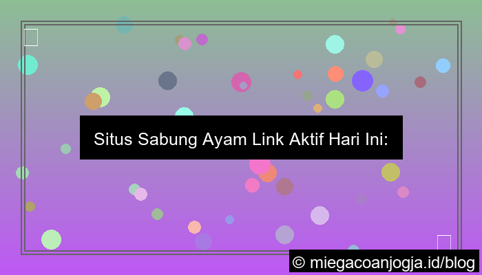 situs sabung ayam link aktif hari ini