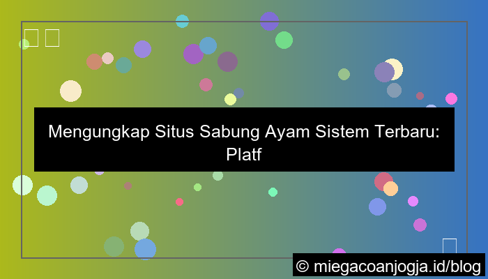 situs sabung ayam sistem terbaru