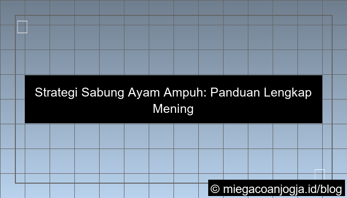 strategi sabung ayam