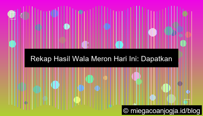 wala meron rekap hasil hari ini