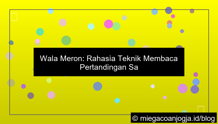 wala meron teknik membaca pertandingan